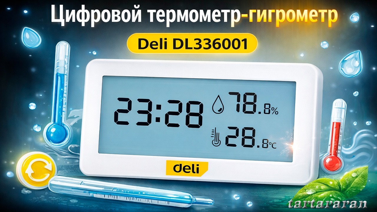 Цифровой термометр-гигрометр Deli DL336001