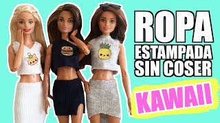 Cómo hacer Ropa sin coser para Barbie. Kawaii. Ropa para muñecas.