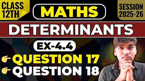 Class 12 Maths | NCERT Chapter 4 Determinants | Exercise 4.4 Q17 & Q18 MCQ Questions Solved