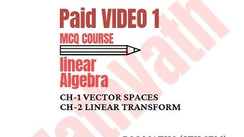 mcq of linear algebra | Ch 1 and 2 | vector space mcq | #ddu | #mcq | #mathvath |