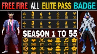 FREE FIRE ALL ELITE PASS BADGE || SEASON 1 TO 55 ALL ELITE PASS BADGE || FREE FIRE ELITE PASS BADGE screenshot 3