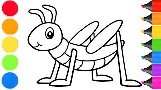 How to Draw a Cute Grasshopper | Easy Step by Step Tutorial