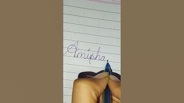 Amisha name in cursive writing✍️#youtubeshorts#viral#cursive#handwriting#amisha#name#shorts
