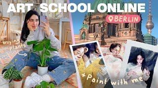 Productive and Motivated during Online Art School 🎨 Plant & Apple Store🌱 Cozy Art Vlog