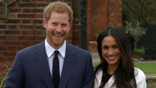 Engaged Prince Harry and Meghan Markle appear