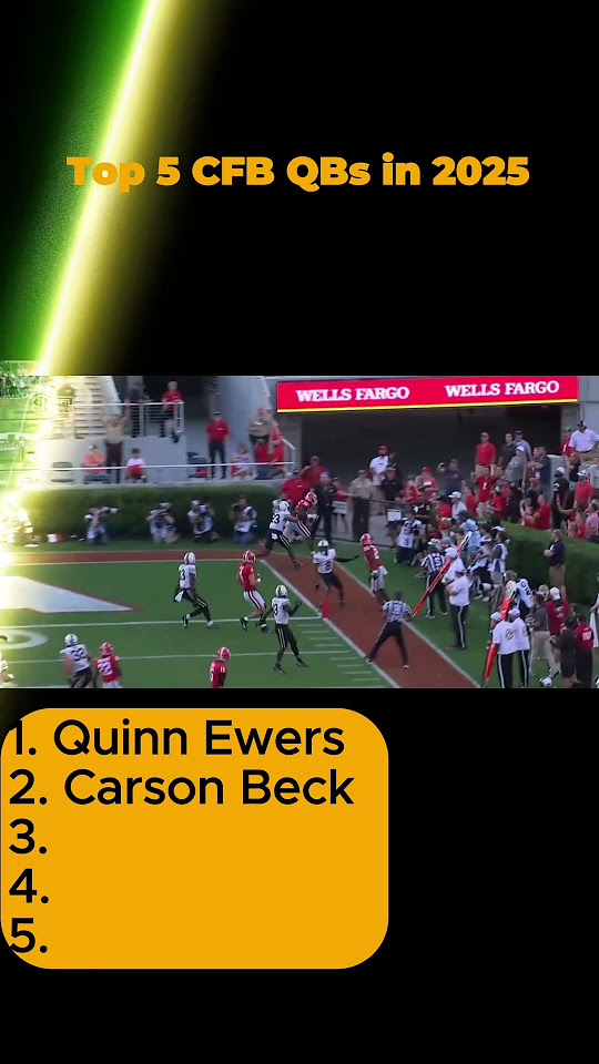 Top 5 CFB QBs entering 20242025 Season collegefootball ncaa25 sports cfb YouTube
