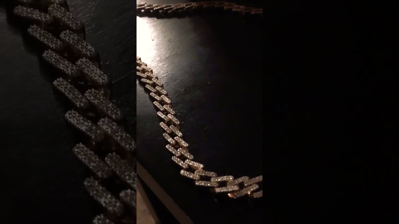 Real Diamond 7 8 CT T W Bar Zig Zag Link Chain 