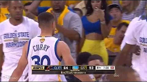 Girl Tries To Get Stephen Curry Attention From Sid...