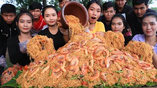 Noodle salad with shrimp cooking recipe in my big family - Noodle shrimp salad recipe