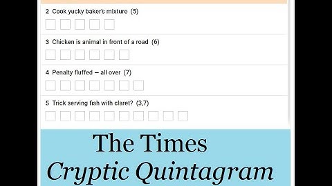 The Times Cryptic Quintagram 2413