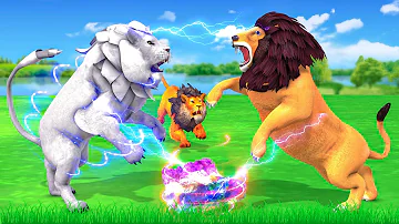 शैतान कालिया शेर का कहर और सफेद शेर का पुनर्जन्म White Lion vs Black Lion Hindi Kahaniya Fairy Tales