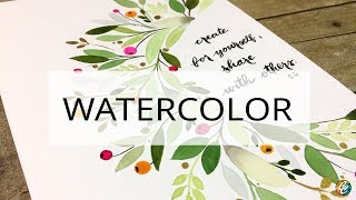 watercolor painting: embellishing around a quote