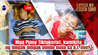 Mga Pinoy Tiktokerist, kumikita ng limpak-limpak online mula sa A.I. live? | Kapuso Mo, Jessica Soho