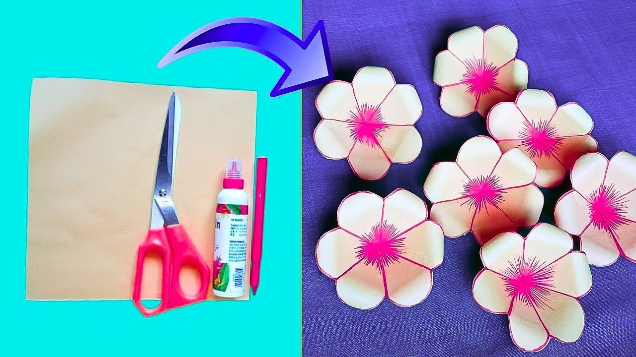 How to make paper flower Colour paper flower making paper flower