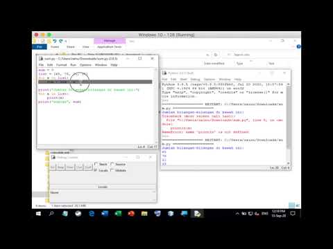 Buka Python dan Mencoba Memrogram Contoh dalam Deskripsi Sekaligus Men-debug-nya