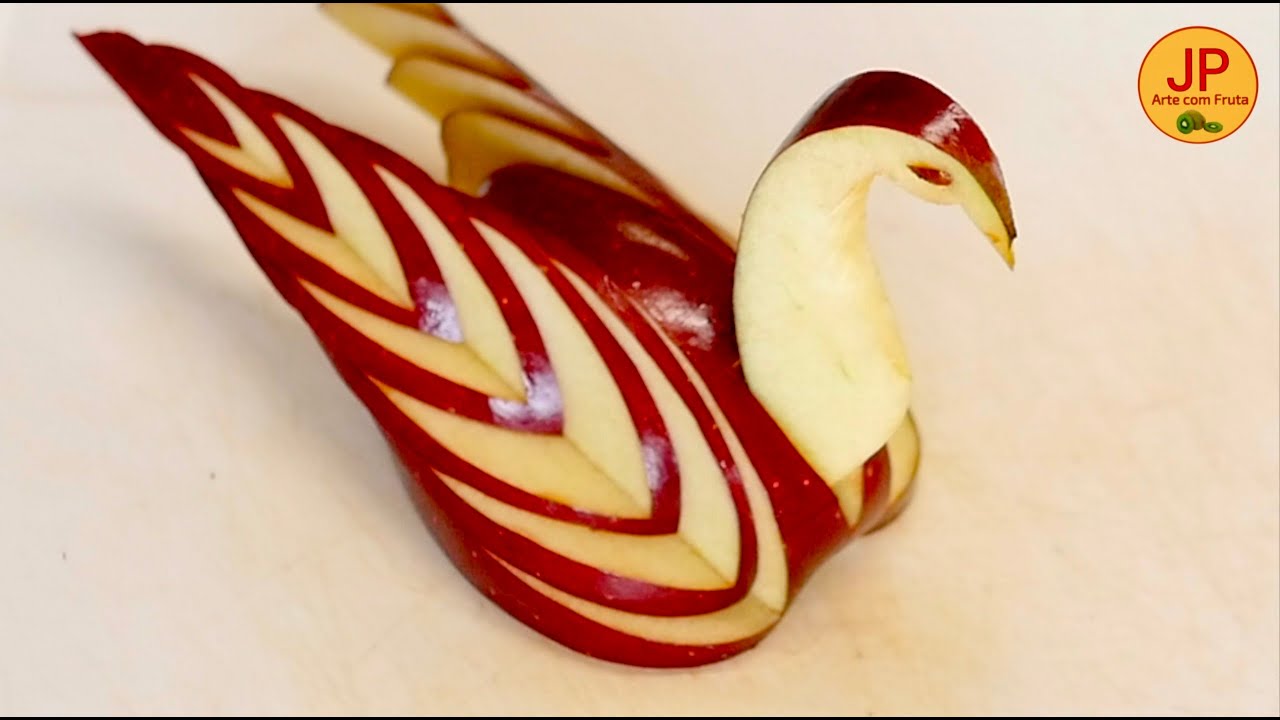CISNE de MAÇÃ para INICIANTES | Arte com Fruta | Decoração de frutas
