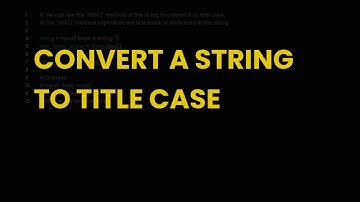 Convert a string to title case