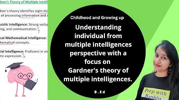 Understanding individuals from multiple intelligences perspective with a focus on Gardner