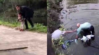 90-year-old man jumps into river to save toddler from drowning