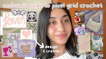 how to design & crochet ANYTHING with pixel grids | intro to a row counter app + lover shoulder bag