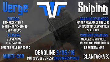 Verge Sniping Comeback Recruitment Challenge #V3 #V3 Response
