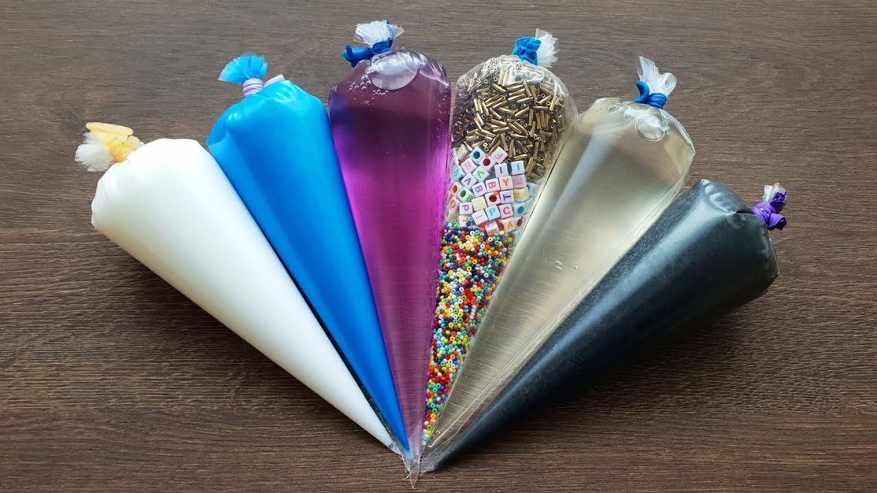 Making Slime Piping Bags - Satisfying Crunchy Slime #2 - YouTube