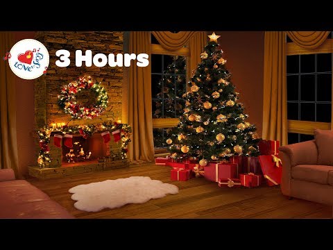 Christmas Songs and Carols with Fireplace | 3 Hours BEST Playlist 2018