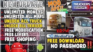 TERBARU!! TRUCKERS OF EUROPE 3 MOD APK 2026 V0.7.41| UNLIMITED MONEYS &amp; UNLOCK ALL CAR| MODIFIKASI  