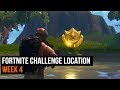 Fortnite: Search Between a Vehicle Tower, Rock Sculpture, and a Circle of Hedges Location - Week 4