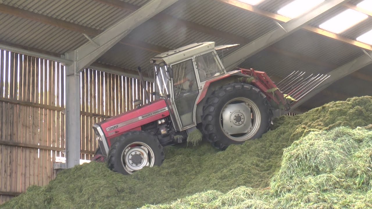 Silage 21 'Skilled operator' on very steep 'pit work' with MF 399 July 2021