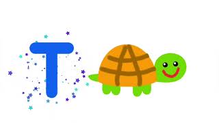 bini bambini ABC dibujar letras y  animales, aprender a leer abecedario español para niños, letra T screenshot 3