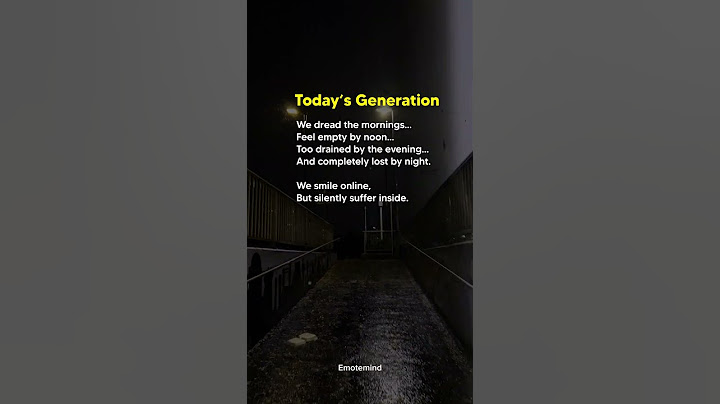 The Harsh Reality of Today’s Generation…