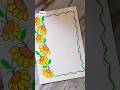 easy floral notebook border design/ beautiful face decoration idea #new #shorts #craft #art