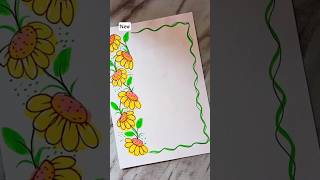 easy floral notebook border design/ beautiful face decoration idea #new #shorts #craft #art