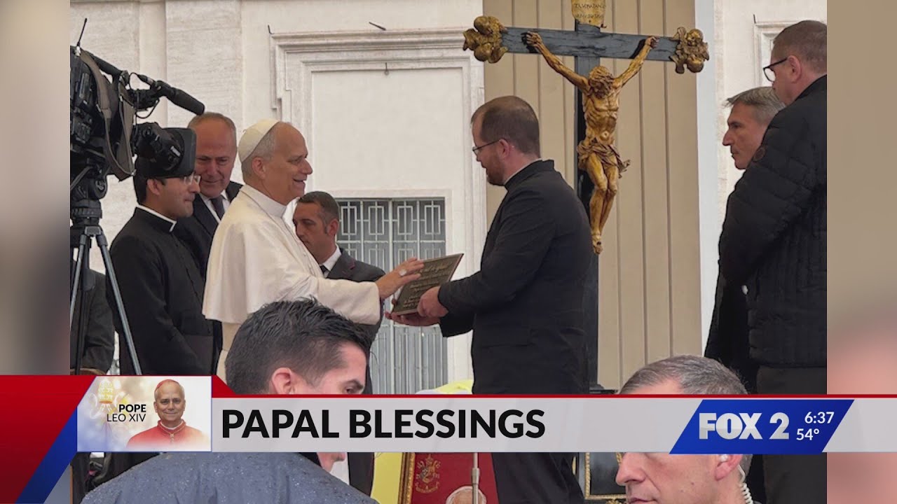 Pope Leo XIV blesses cornerstone plaque for SIUE Newman Center