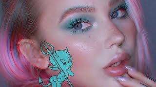 easy chill aqua glam makeup tutorial