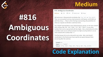 Ambiguous Coordinates | Live Coding with Explanation | Leetcode - 816