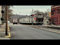 A pair of GP38-2 locomotives hauling a local manifest train.