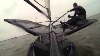 Moth sailing, 1 lap of training for Europeans.