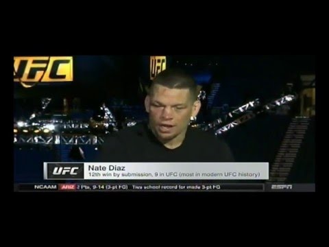 UFC 196 post fight on Sportscenter: Nate Diaz speaks  on how he finished Conor McGregor