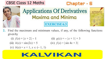 Cbse Class 12 Applications Of Derivatives Ex 6.3 Q 2 Find the Maximum and Minimum Values in Tamil