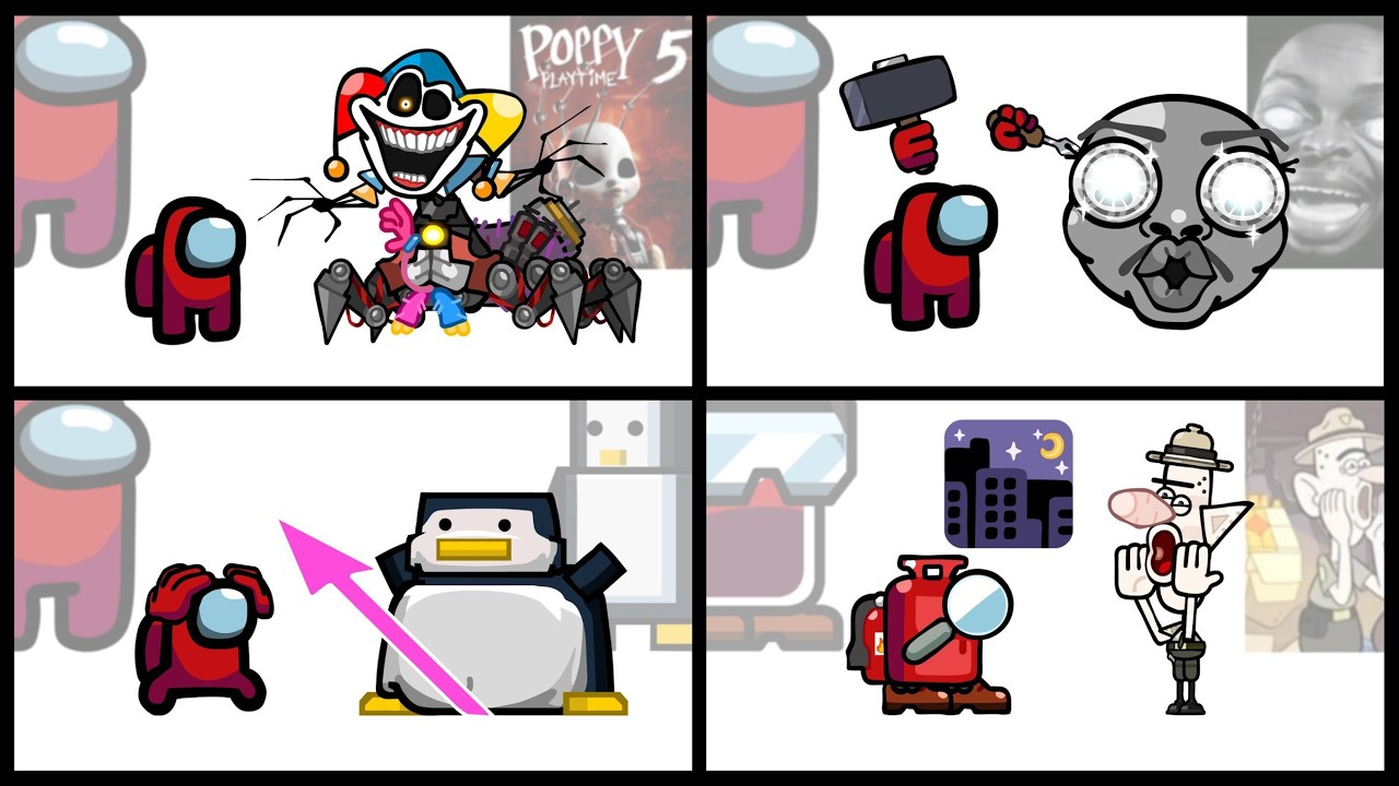 Mini Crewmate Kills Italian Brainrot Characters - Part 1-4 | Among Us