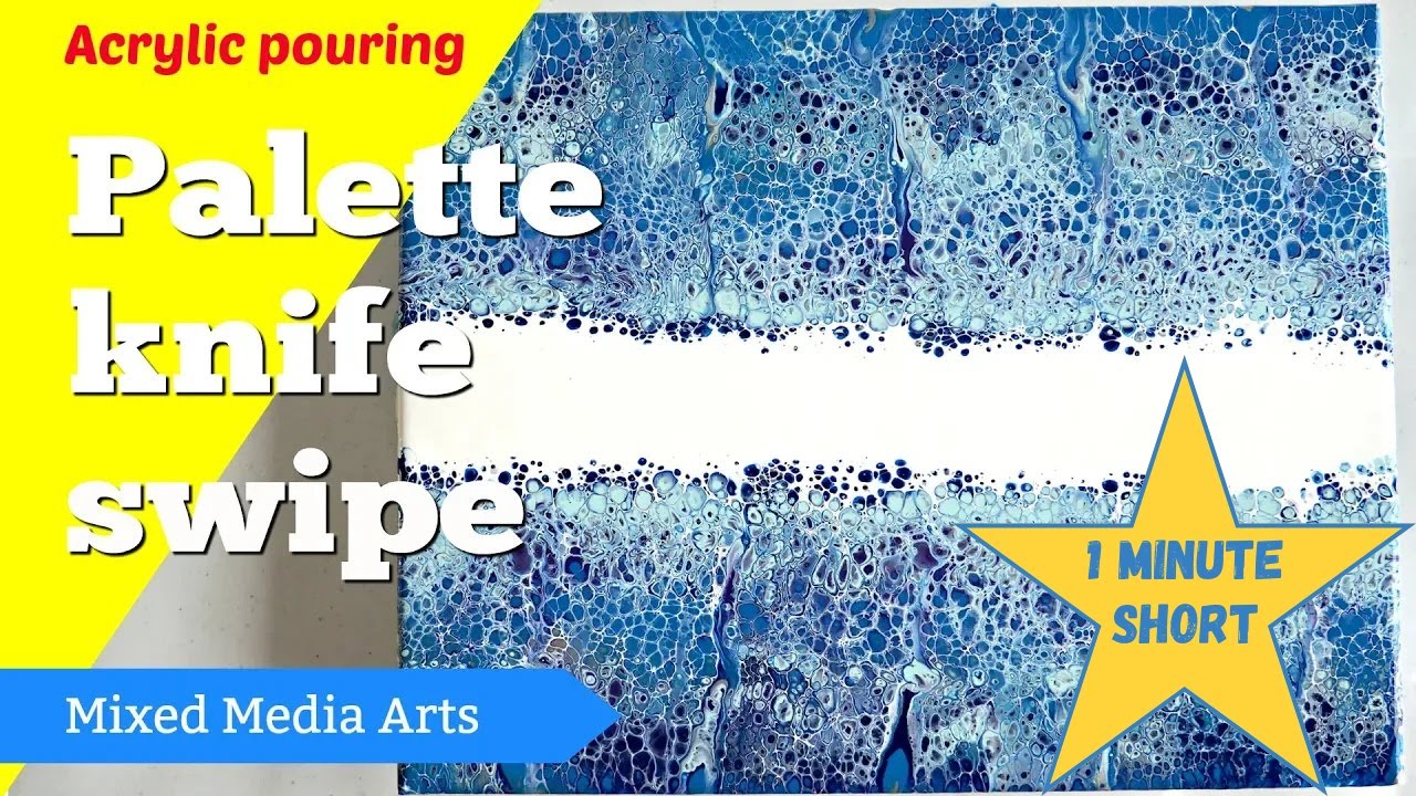 [SHORT] Acrylic pouring swipe | Center swipe | Swipe with a palette knife