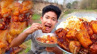 Eating Pork Fats || With White Rice || ASMR Mukbang || North East India