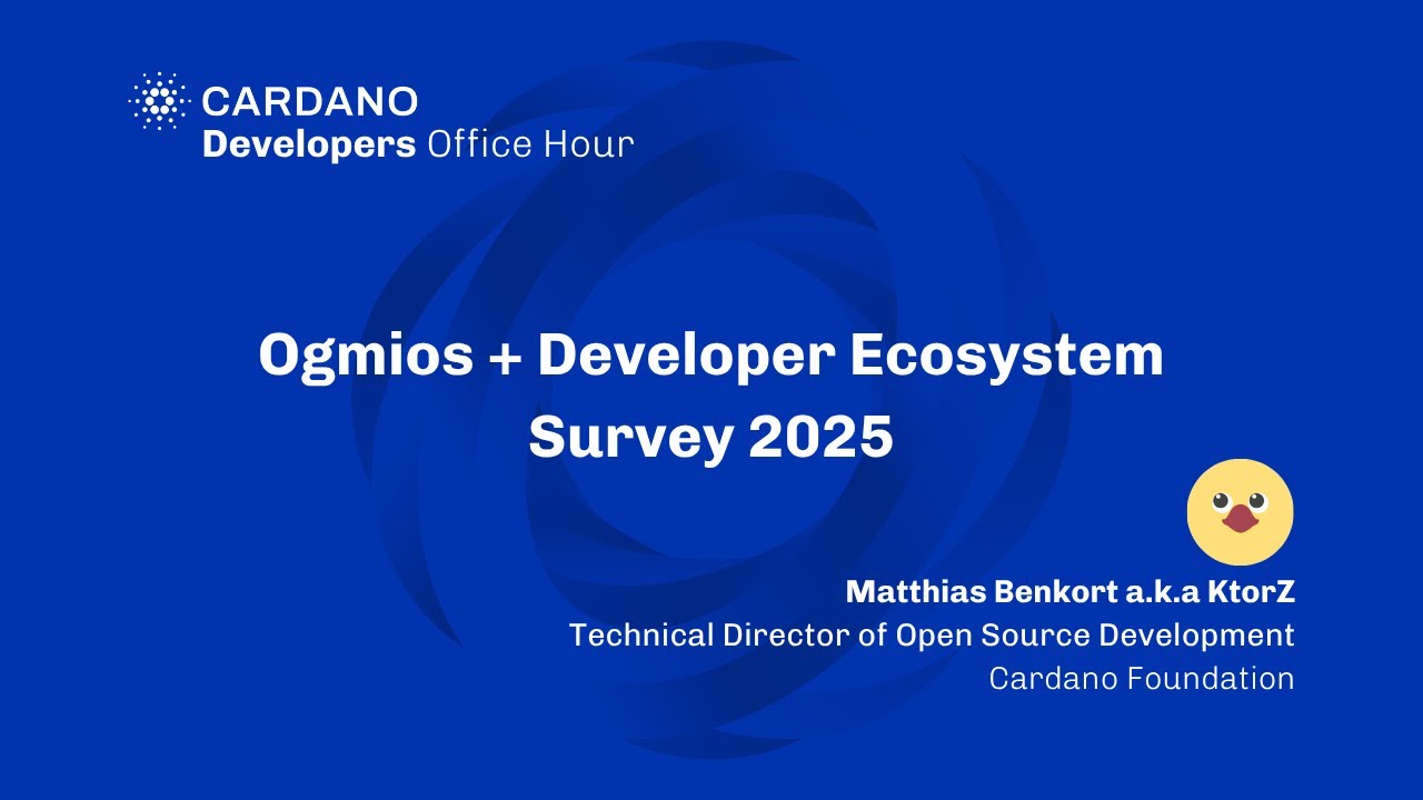 Ogmios - Cardano Developer Office Hours - Cardano Community : r/cardano