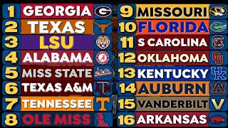 SEC Football Power Rankings Week 3