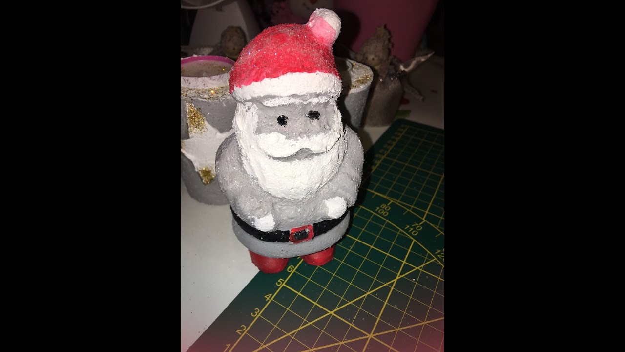 Kleiner dicker Beton Weihnachtsmann weihnachten im schuhkarton