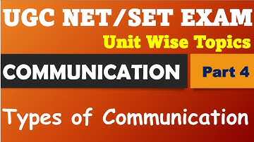 UGC NET/SET सेट Crash Course Communication ( संदेशवहन )  Part 4 ! Types of Communication !!