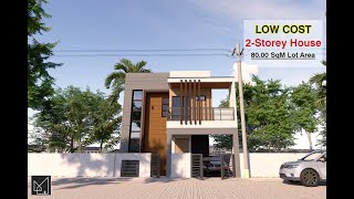 Low Cost Budget Small Two - Storey House Design 80Sqm Lot Area