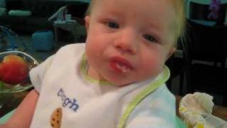 20100519 - Jackson Carter first cereal at 5 months